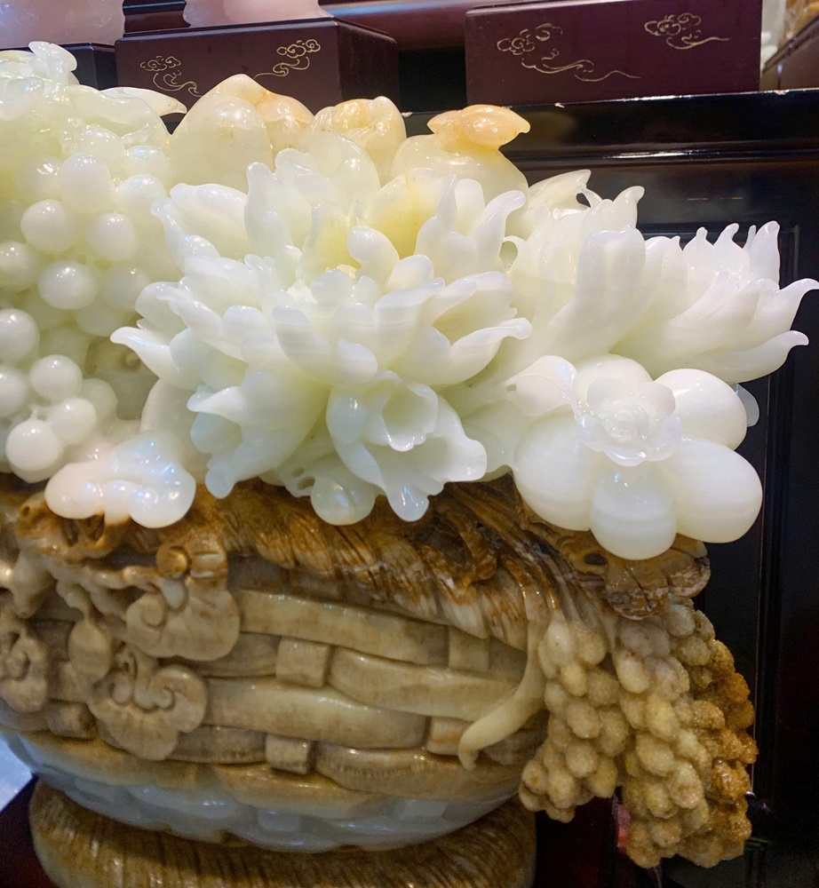 Giỏ Hoa Phú Quý Ngọc Onyx Tự Nhiên 70x64cm