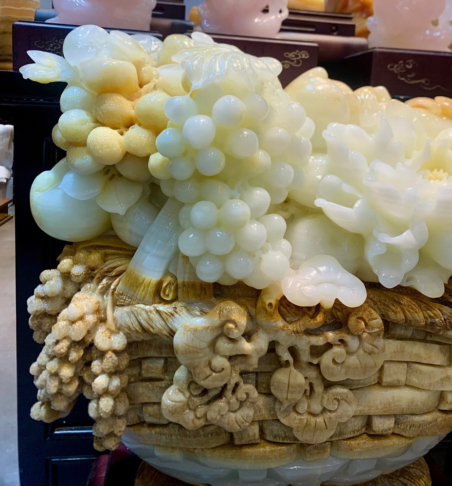 Giỏ Hoa Phú Quý Ngọc Onyx Tự Nhiên 70x64cm