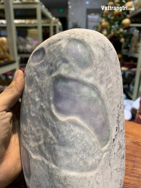 Hàng sưu tầm khối ngọc phỉ thuý tím siêu vip 20cm