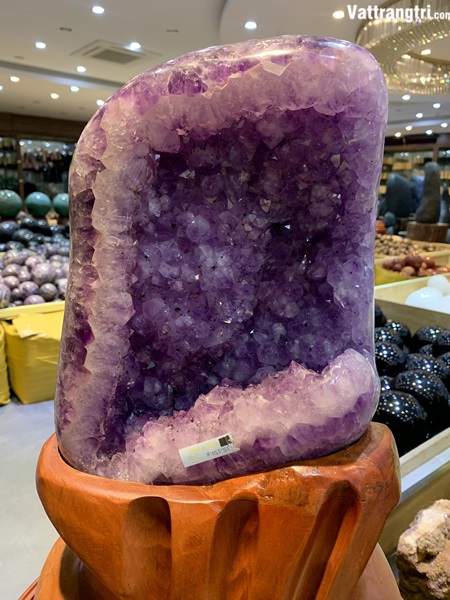 Hang tinh thể thạch anh tím mã não siêu vip 46cm