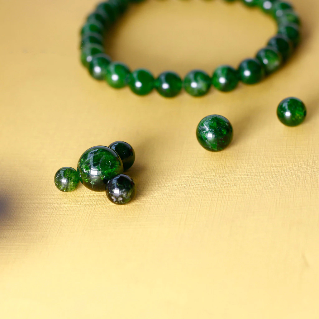 Hạt lẻ đá Diopside Xanh 8 - 10mm