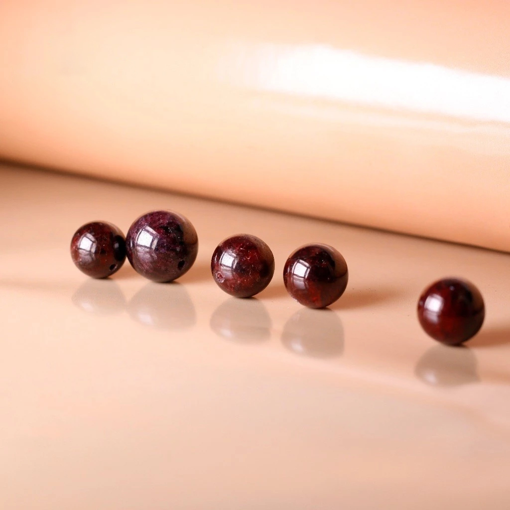 Hạt lẻ đá Garnet đỏ đô 8 - 10mm