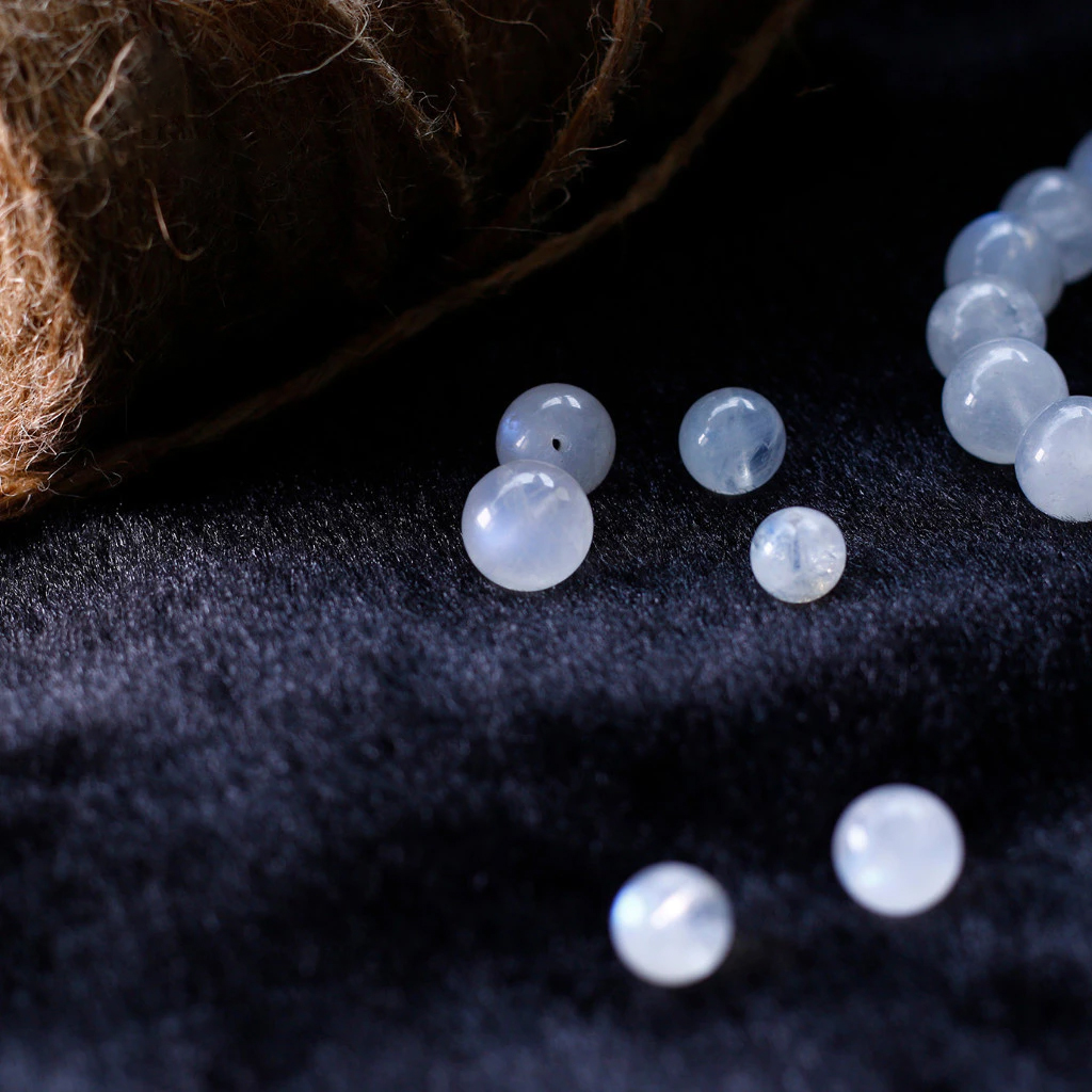 Hạt lẻ đá Mặt Trăng Moonstone 6 - 8 - 10 - 12mm