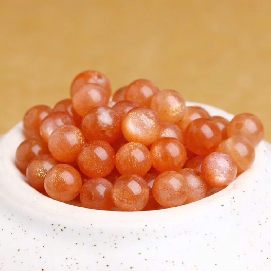 Hạt lẻ đá Mặt Trời Sunstone 6 - 8 - 10mm