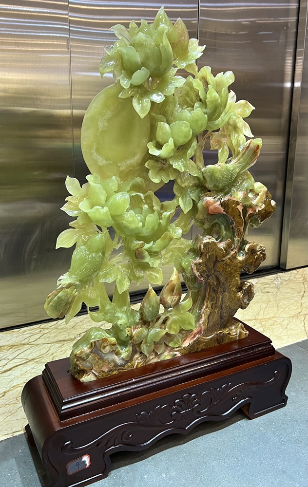 Hoa khai phú quý ngọc onyx xanh 51x76cm