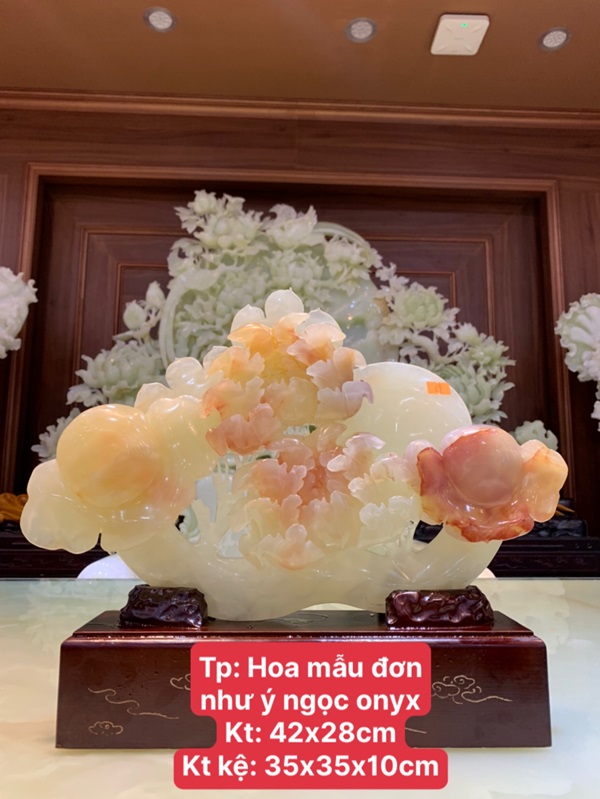 Hoa Mẫu Đơn Như Ý Ngọc Onyx