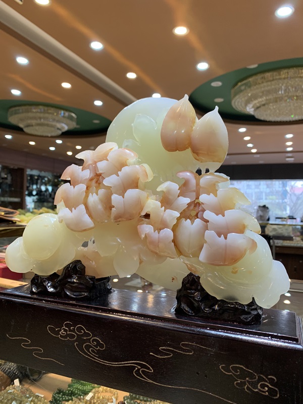 Hoa Mẫu Đơn Như Ý Phú Quý Tài Lộc Ngọc Onyx 33cm