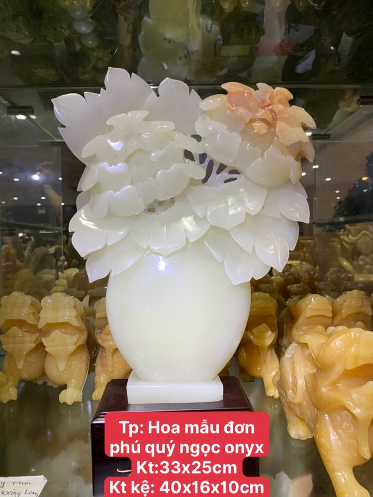 Hoa Mẫu Đơn Phú Quý Ngọc Onyx 33x25cm