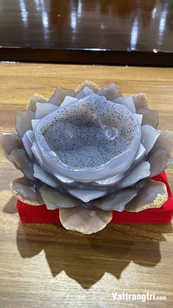 Hoa sen đá ngọc mã não 20cm