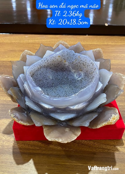 Hoa sen đá ngọc mã não 20cm