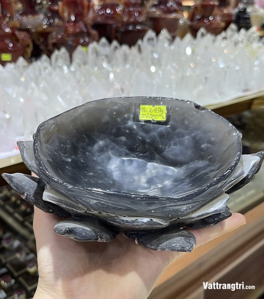 Hoa sen thu hút tài lộc Ngọc mã não 20cm