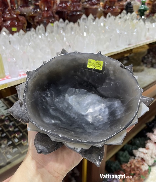 Hoa sen thu hút tài lộc Ngọc mã não 20cm