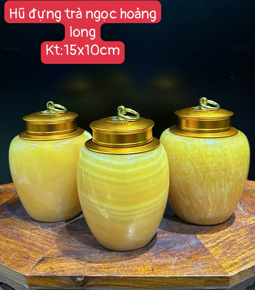 Hũ đựng trà ngọc hoàng long 15x10cm