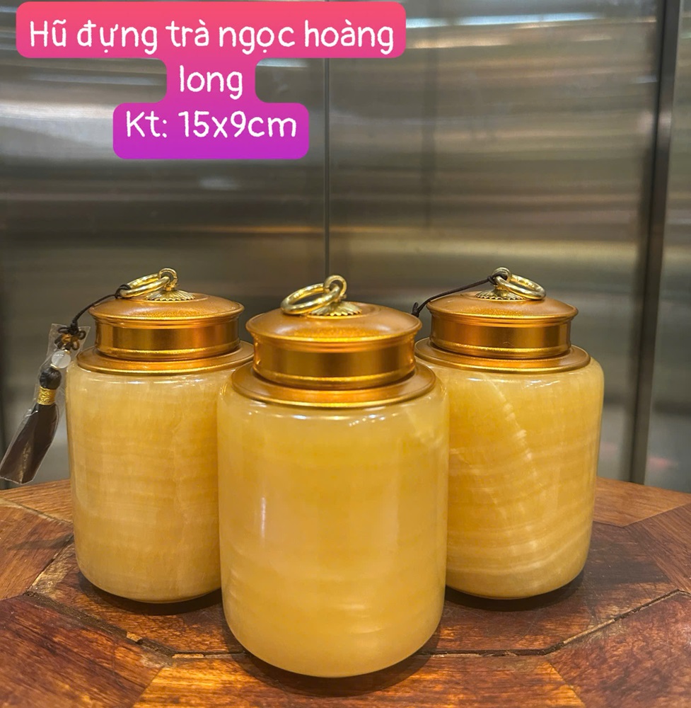Hũ đựng trà ngọc hoàng long 15x9cm