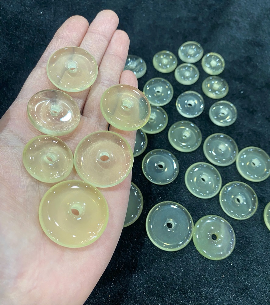 Khấu Bình An Thạch Anh Vàng 32.5mm x 7.8mm
