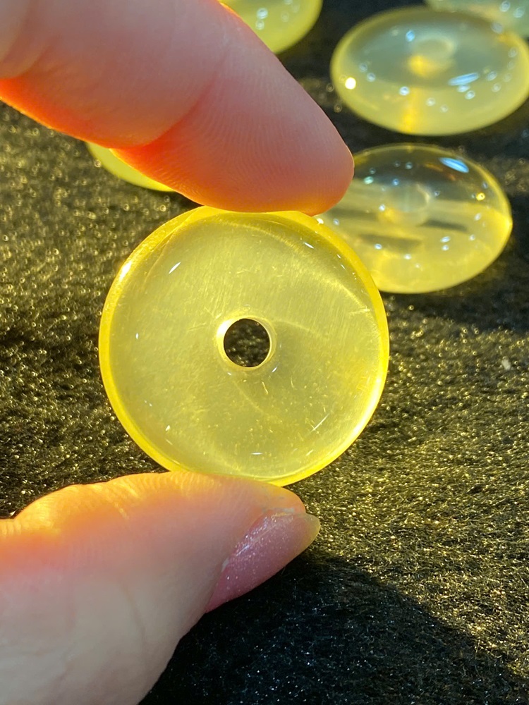 Khấu Bình An Thạch Anh Vàng 32.5mm x 7.8mm
