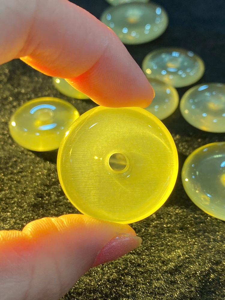 Khấu Bình An Thạch Anh Vàng 32.5mm x 7.8mm