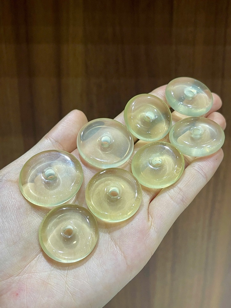 Khấu Bình An Thạch Anh Vàng 32.5mm x 7.8mm