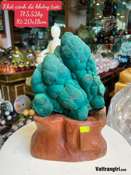 Khối cảnh đá khổng tước tự nhiên 20cm