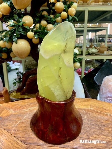 Khối cảnh đá thạch anh vàng 21cm