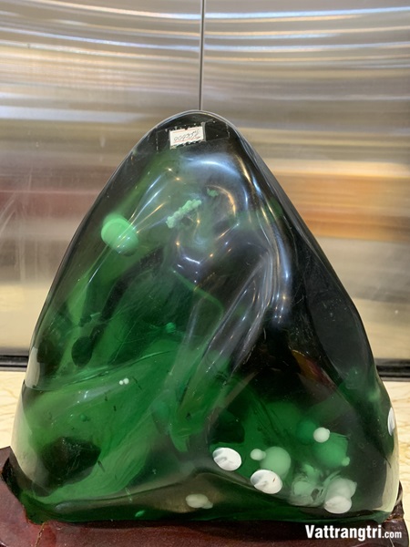 Khối Đại cảnh thuỷ tinh tuyết hoa xanh 35cm