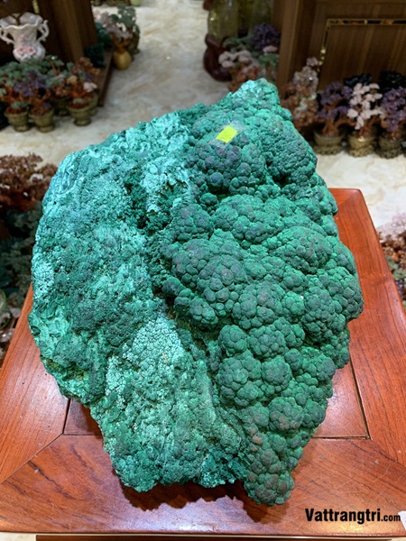 Khối đại cảnh khổng tước malachite 38cm