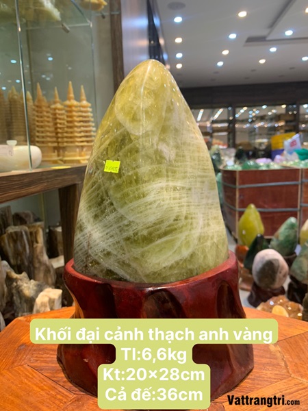 Khối đại cảnh thạch anh vàng 36cm