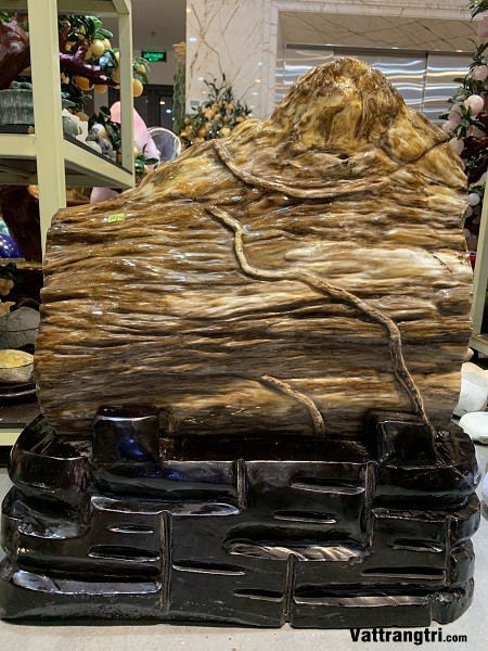 Khối gỗ ngọc hoá thạch siêu vip 56cm