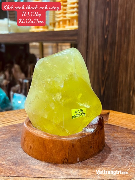 Khối núi cảnh đá thạch anh vàng 12cm