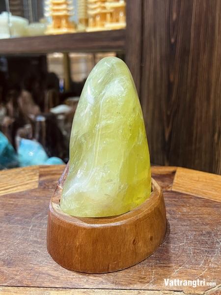 Khối núi cảnh đá thạch anh vàng 12cm