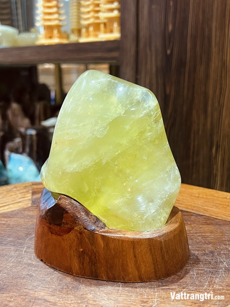 Khối núi cảnh đá thạch anh vàng 12cm