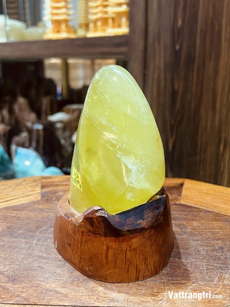 Khối núi cảnh đá thạch anh vàng 12cm