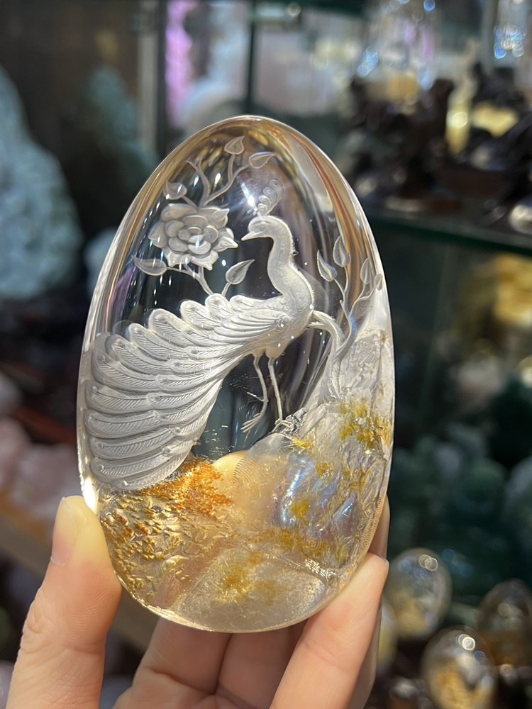 Khổng Tước Phú Duyên Thạch Anh Bao Thể