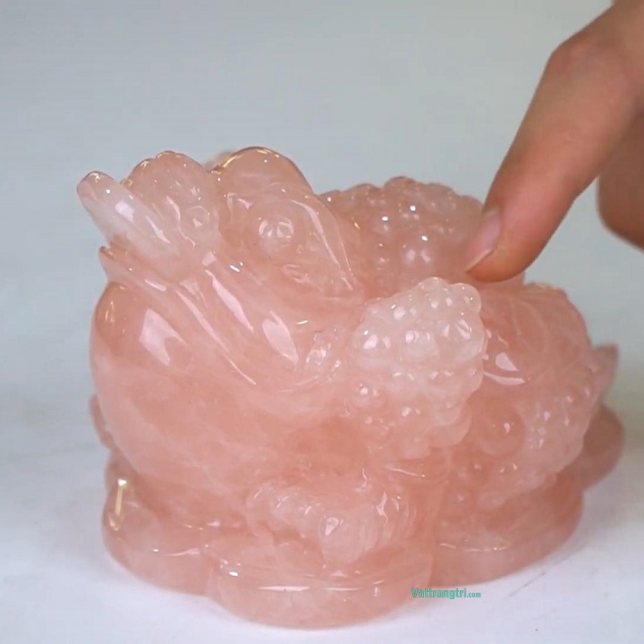 Thiềm Thừ Cóc Ba Chân Đá Quý Thạch Anh Hồng Tự Nhiên