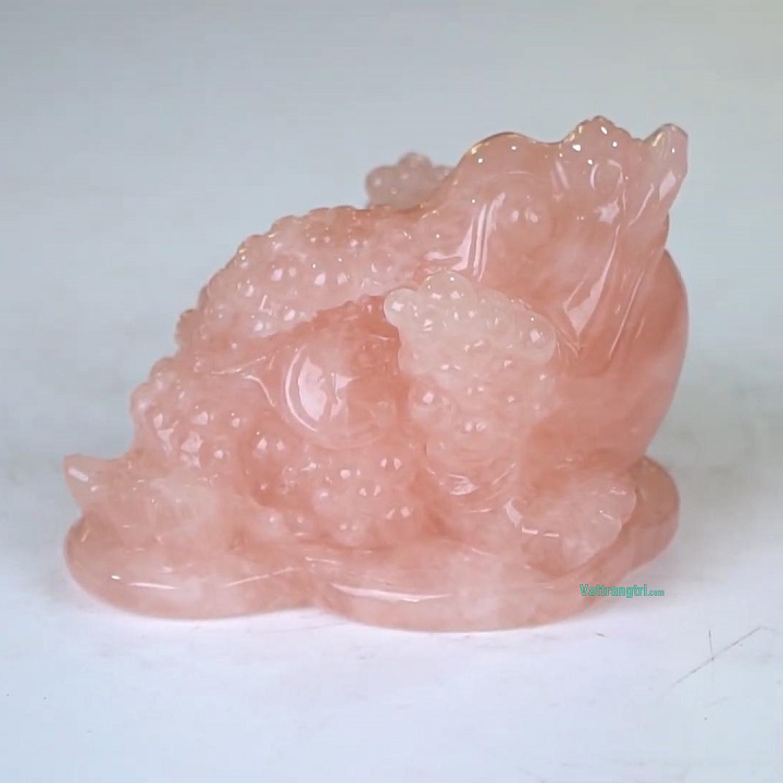 Thiềm Thừ Cóc Ba Chân Đá Quý Thạch Anh Hồng Tự Nhiên