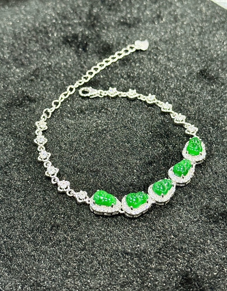 Lắc Tay Hồ Lô Ngọc Phỉ Thuý Đế Vương Lục 5.2 x 7.2mm (Kèm Giấy Kiểm Định)