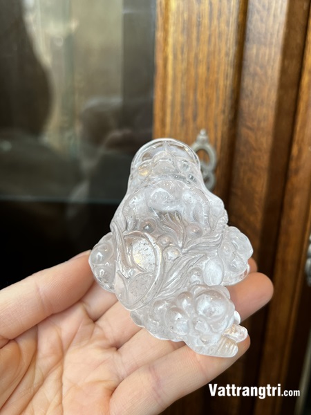Linh Vật Cụ thiềm thừ Thạch anh trắng 8.5cm