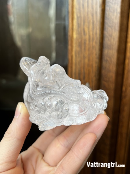 Linh Vật Cụ thiềm thừ Thạch anh trắng 8.5cm