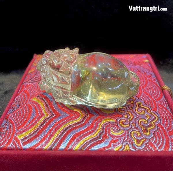 Linh vật Long quy đá quý thạch anh vàng 6cm