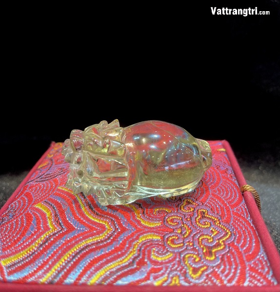 Linh vật Long quy đá quý thạch anh vàng 6cm