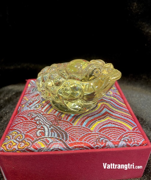 Linh vật Thiềm Thừ đá quý thạch anh vàng 8cm