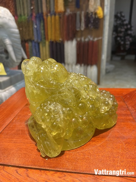 Linh vật Thiềm thừ đá quý thạch anh vàng vip 19cm