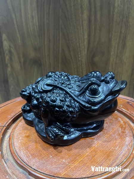Linh Vật Thiềm thừ ngọc onyx đen 18cm