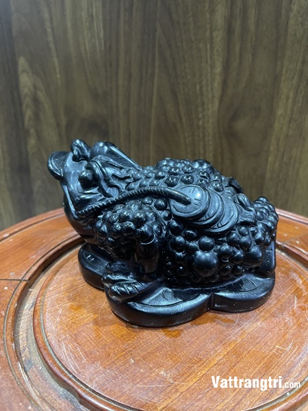 Linh Vật Thiềm thừ ngọc onyx đen 18cm