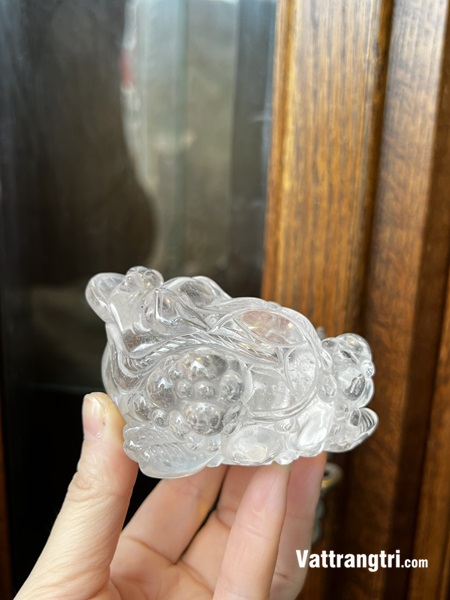 Linh Vật thiềm thừ Thạch anh trắng 9.5cm