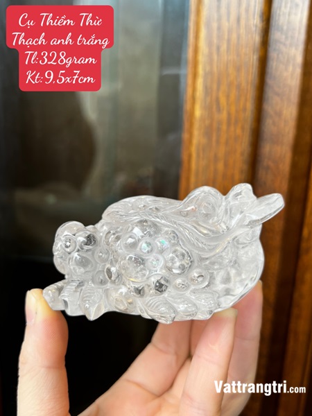 Linh Vật thiềm thừ Thạch anh trắng 9.5cm