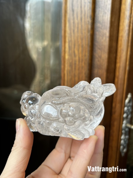 Linh Vật thiềm thừ Thạch anh trắng 9cm