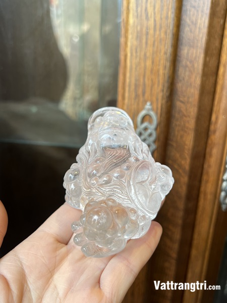 Linh Vật thiềm thừ Thạch anh trắng 9cm