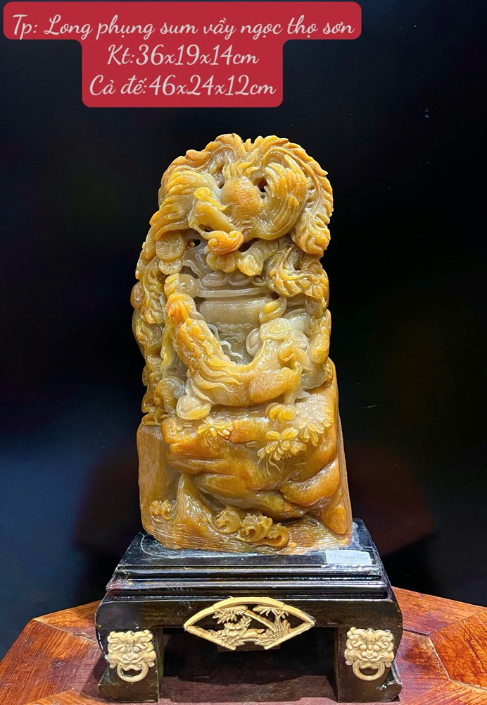 Long phụng sum vầy ngọc thọ sơn 46x24x12cm