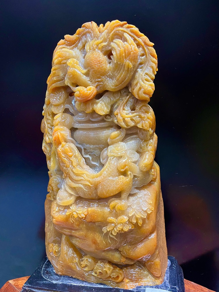 Long phụng sum vầy ngọc thọ sơn 46x24x12cm